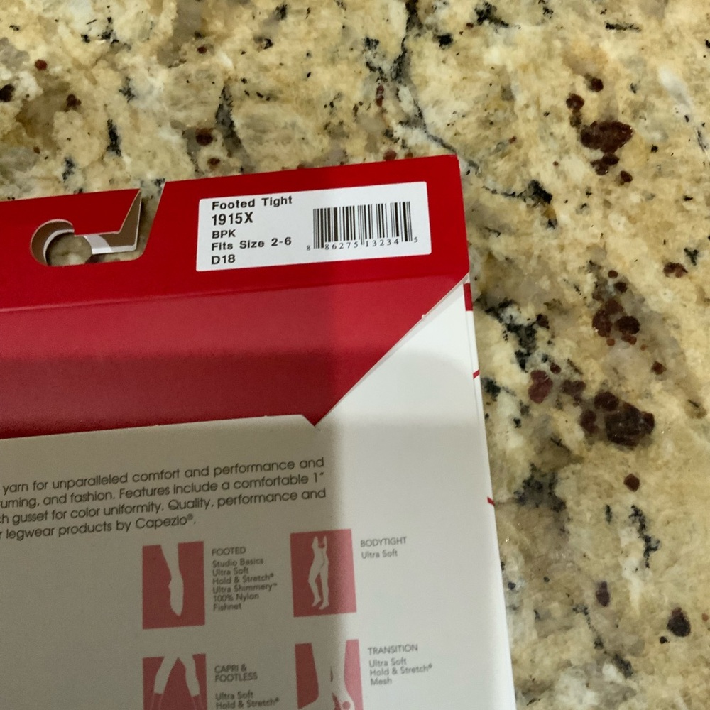 Capezio Light Pink Footed Tights • Kids Size 2-6 Ballet / Dance Tights - Picture 2 of 4